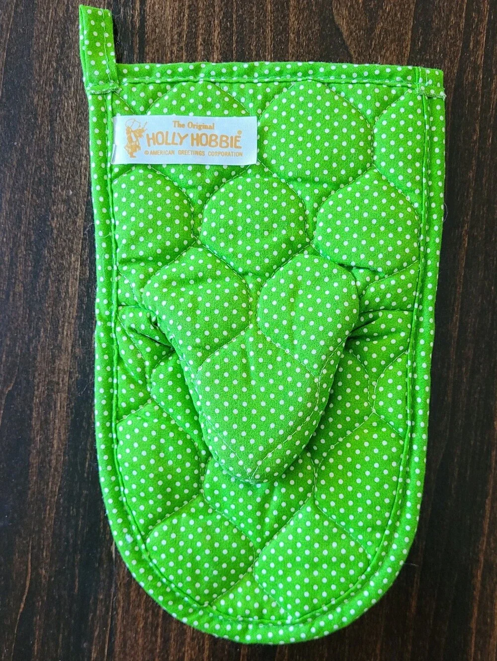 Vtg 70s Holly Hobbie Loves A Stirrin Kitchen Linen Set Towel Washcloth Mitt NWOT